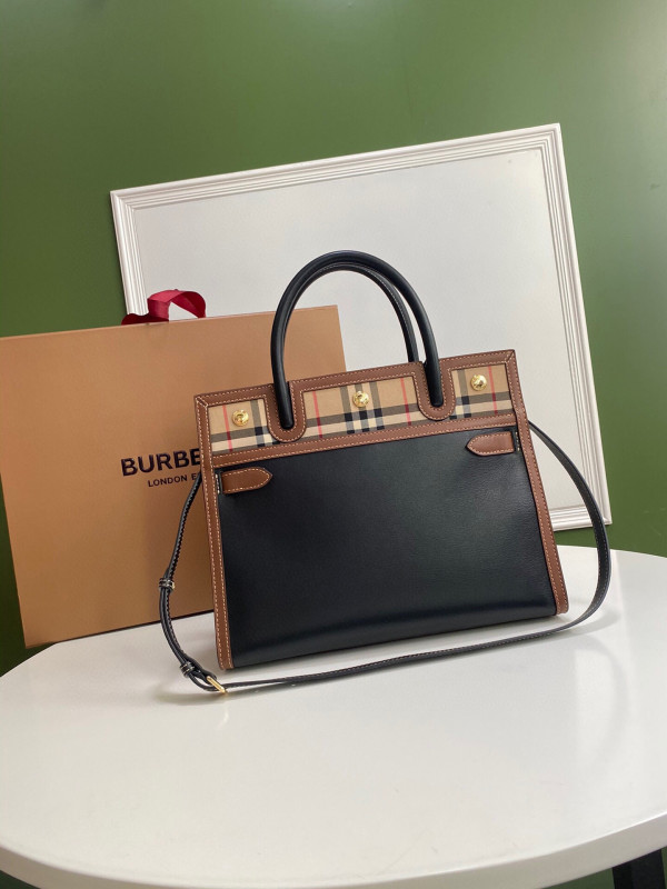 B**rry small vintage check two-handle title bag
