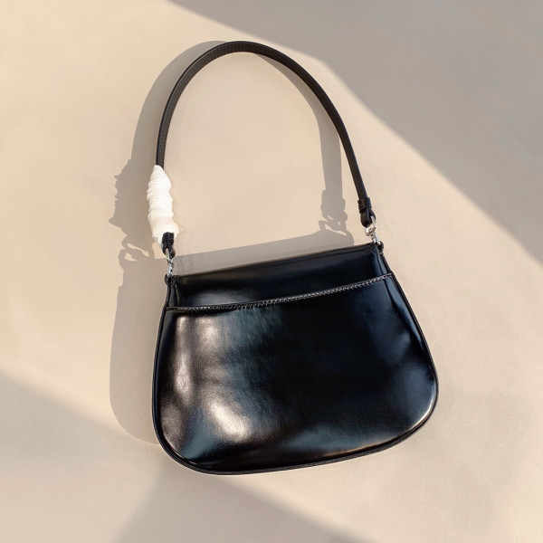 Pra*a cleo brushed leather shoulder bag with flap
