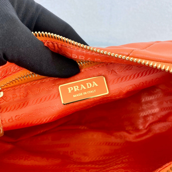 Pra*a system nappa leather patchwork bag