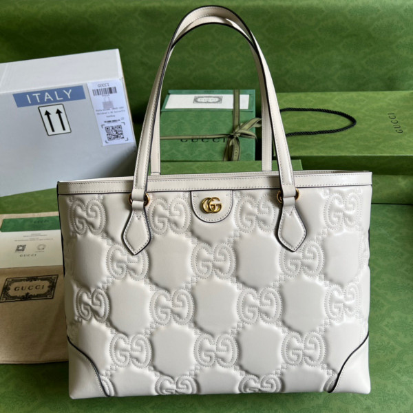 G*u*i gg matelassé leather medium tote
