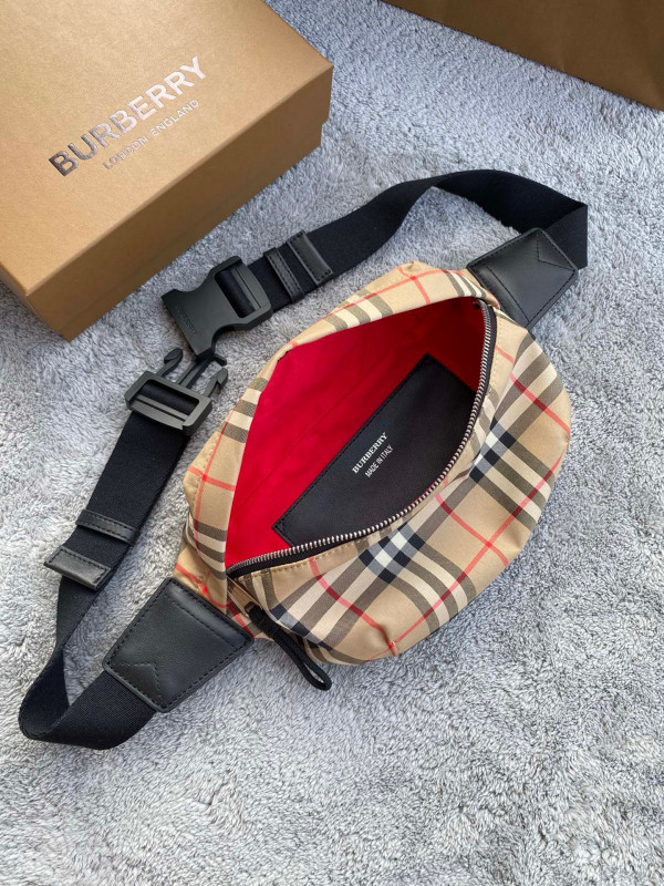 B**rry medium vintage check bonded cotton bum bag