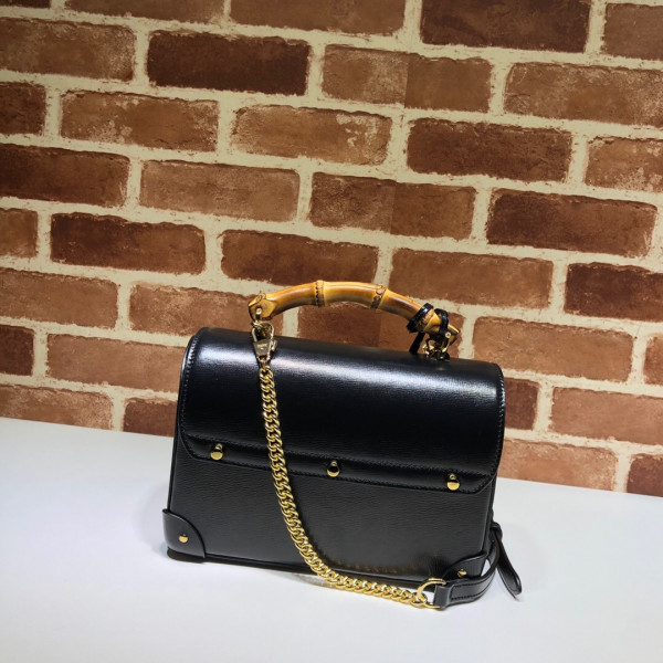 G*u*i padlock gg small bamboo shoulder bag