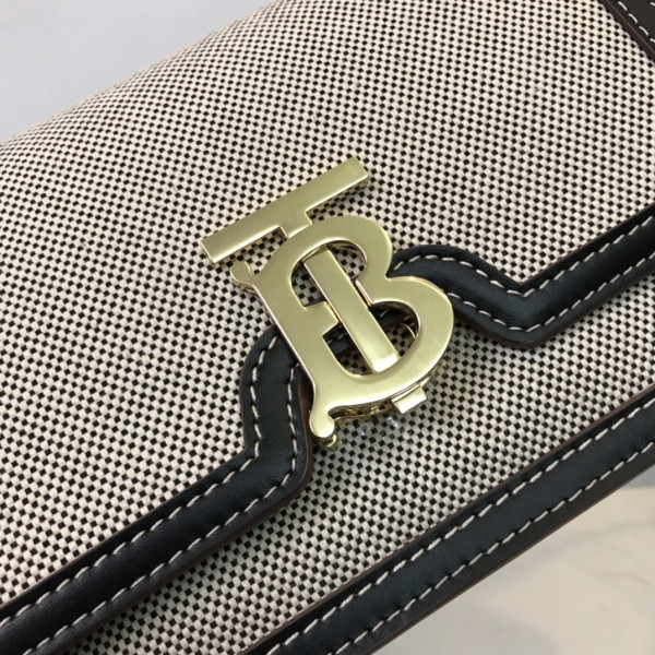 B**rry two-tone canvas and leather tb bag