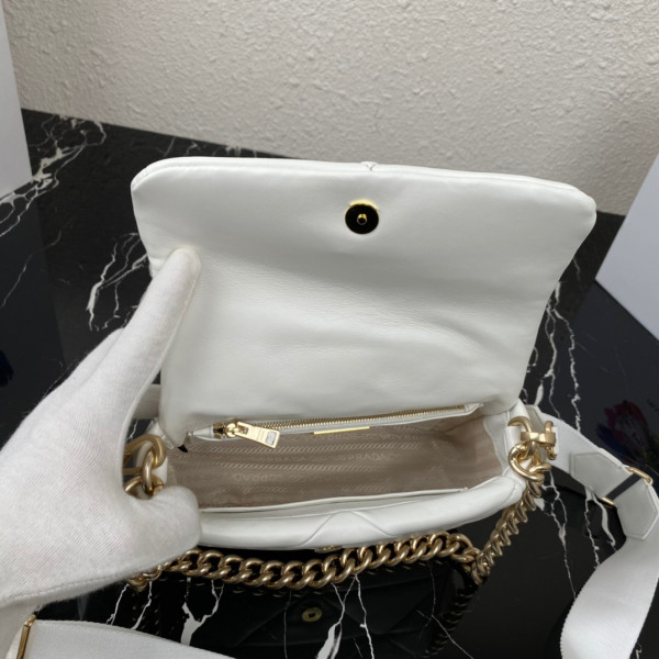Pra*a system nappa leather patchwork bag