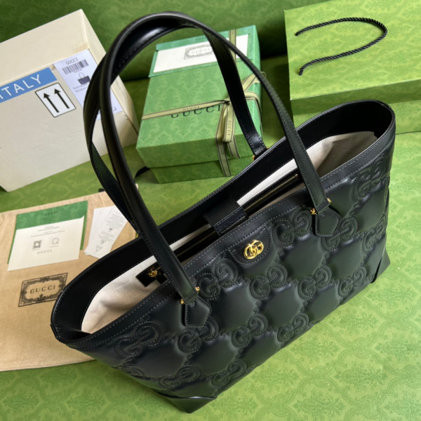 G*u*i gg matelassé leather medium tote