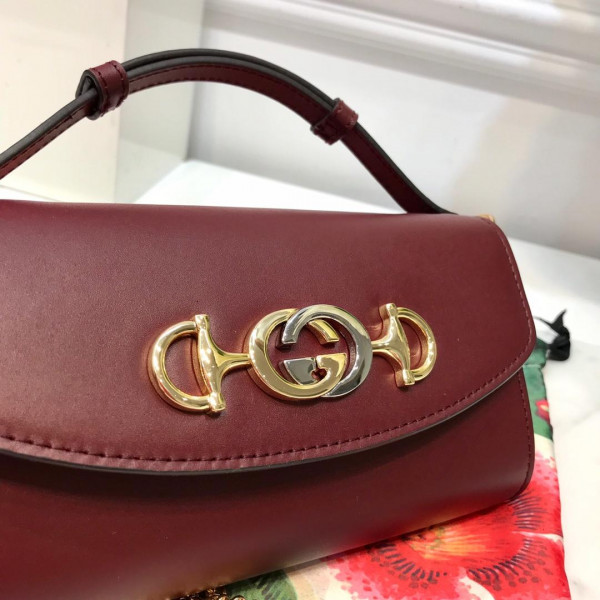 G*u*i zumi smooth leather mini shoulder bag