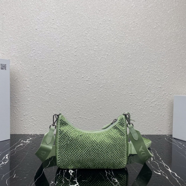 Pra*a re-edition 2005 satin bag with crystals