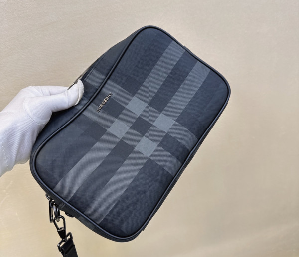 B**rry check and leather pouch