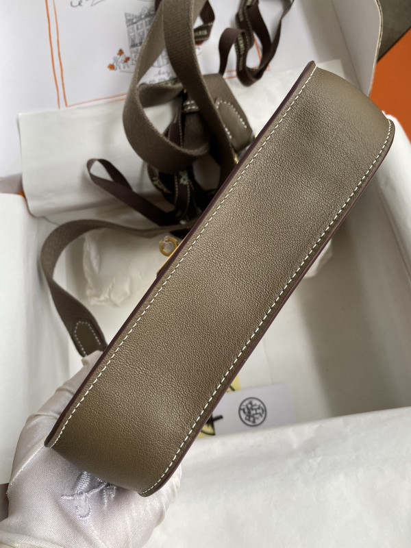 H**mes jypsiere mini bag in swift leather gris meyer