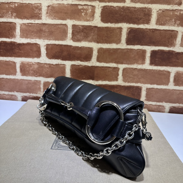 G*u*i horsebit chain big shoulder bag