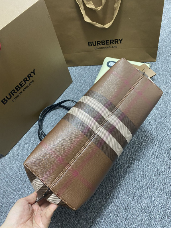 B**rry medium check tote bag-34*14*28cm