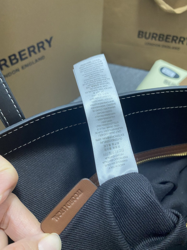 B**rry medium check tote bag-34*14*28cm