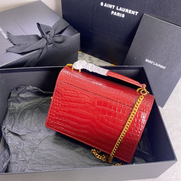 Y*L sunset in crocodile-embossed shiny leather