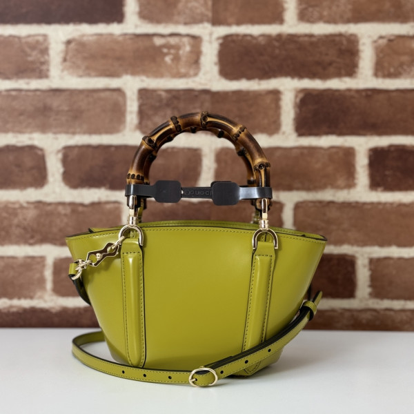G*u*i mini bamboo top handle tote bag