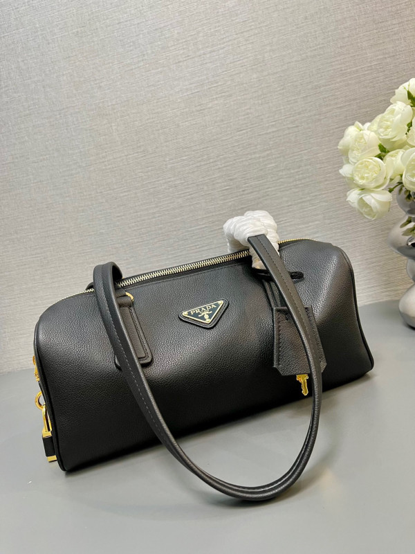 Pra*a re-nylon medium top-handle bag with padlock