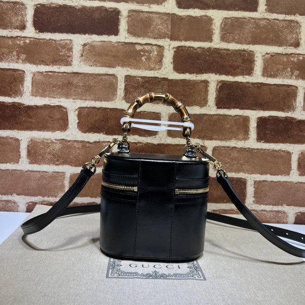 G*u*i mini vanity bag with bamboo handle - 15.5*13.5*4cm